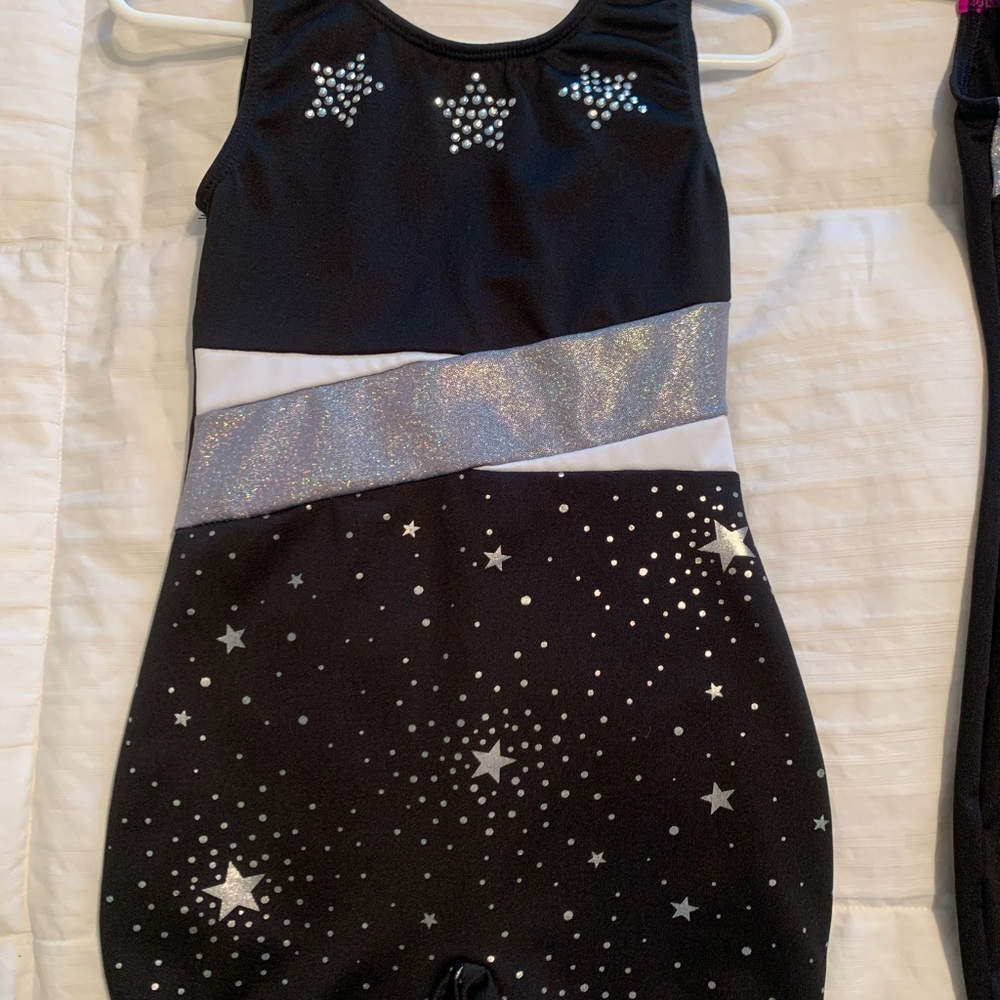 Set of three girls gymnastics leotards, all size XS 4/5